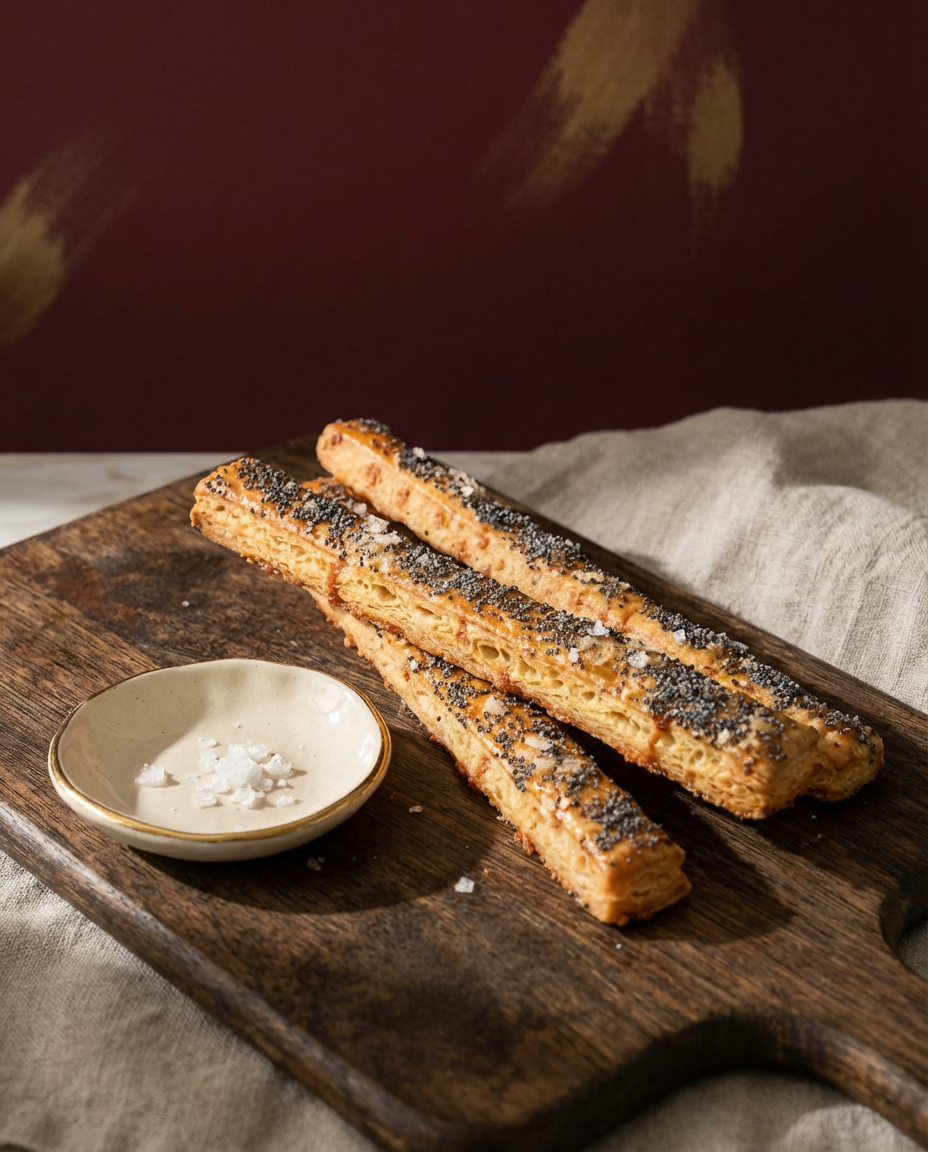 Poppy Seeds & Sea Salt Cheddar Cheese Straws