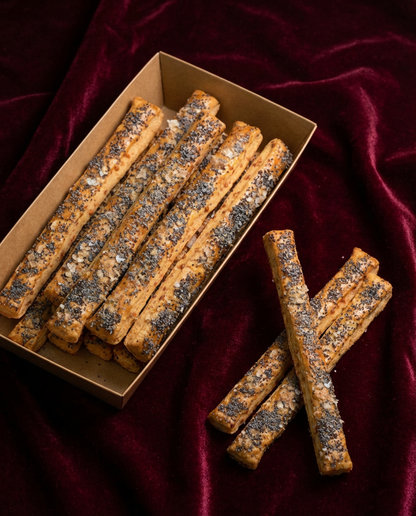 Poppy Seeds & Sea Salt Cheddar Cheese Straws