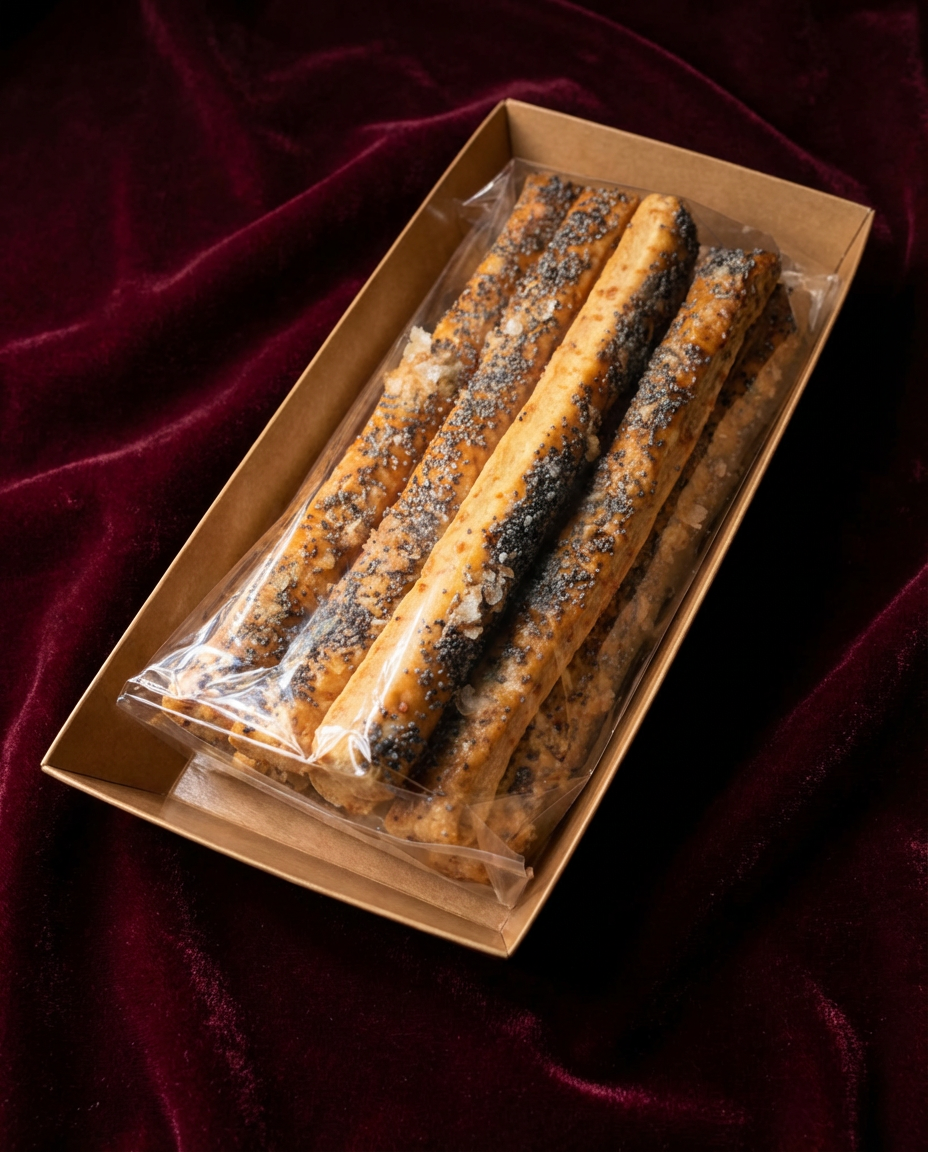 Poppy Seeds & Sea Salt Cheddar Cheese Straws