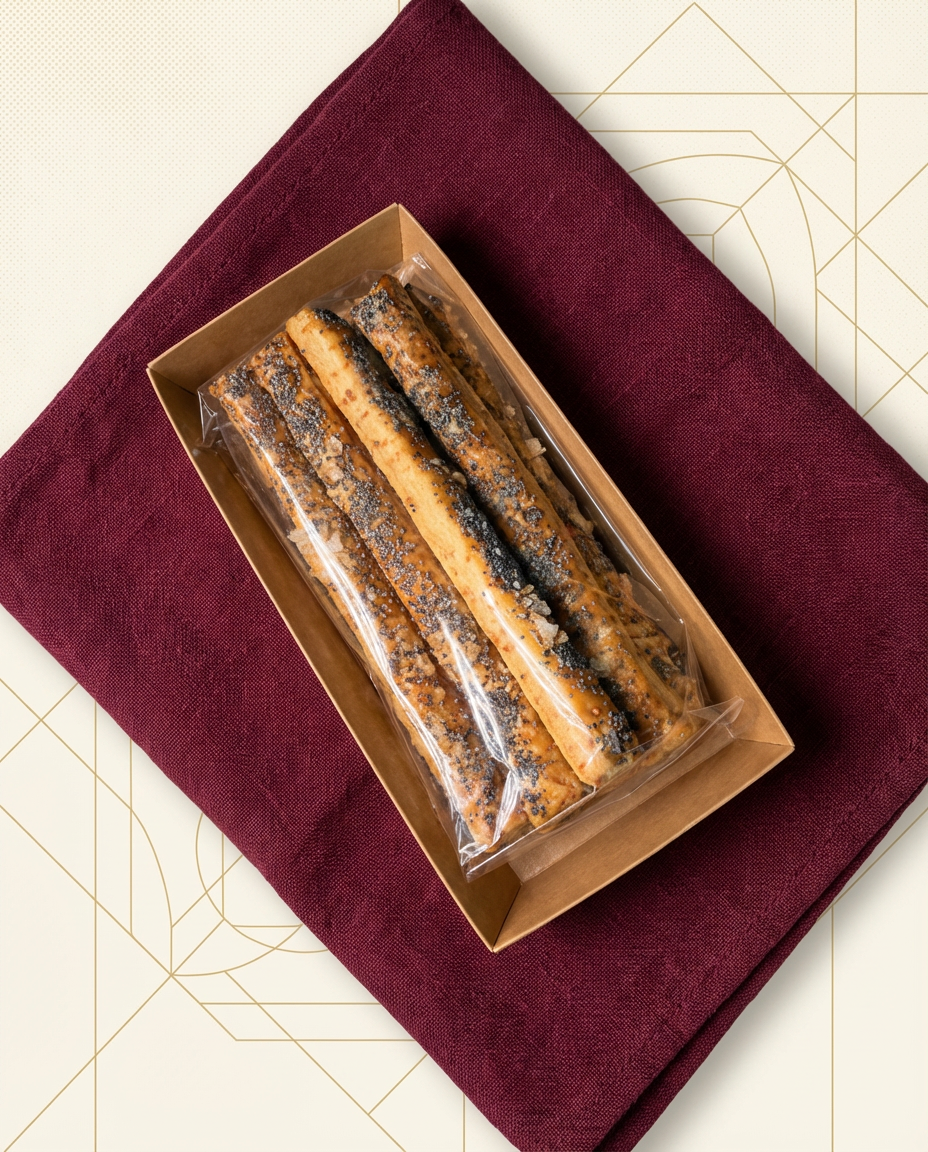 Poppy Seeds & Sea Salt Cheddar Cheese Straws